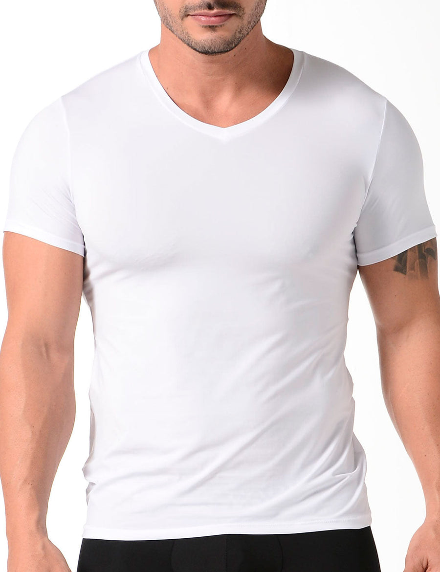 V-Neck T-Shirt Made Of Microfiber (3987)